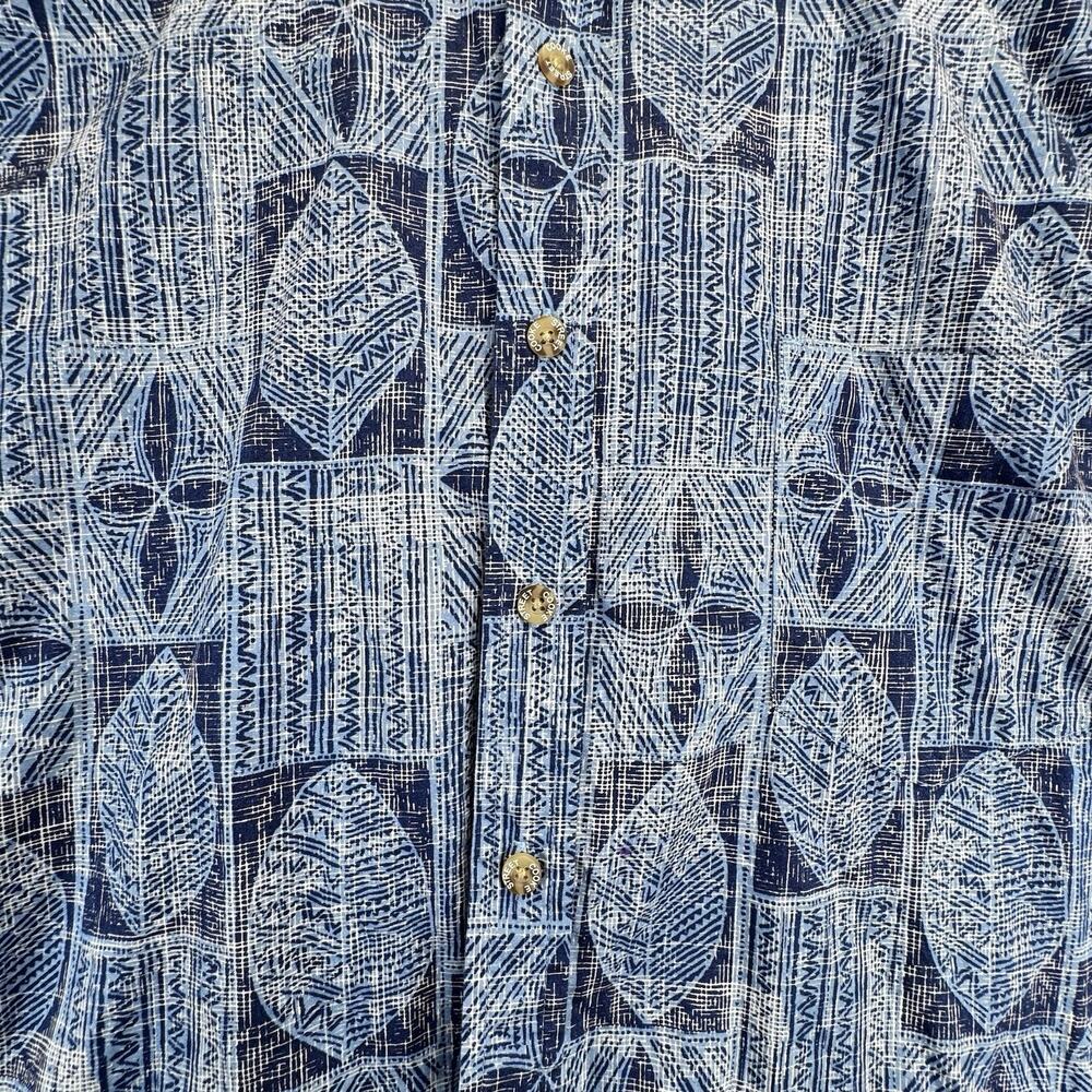 Hawaiian Shirt M Blue Men's Honolulu Tribal Island Style All Over Print Cooke St - Picture 2 of 7